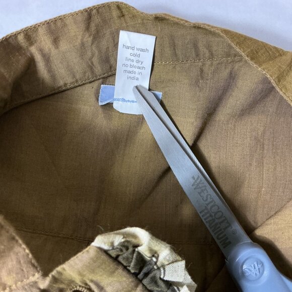 Dosa Brown Cotton Ruffle Button Front Popover Little Subhash Shirt 2 S - Picture 7 of 7